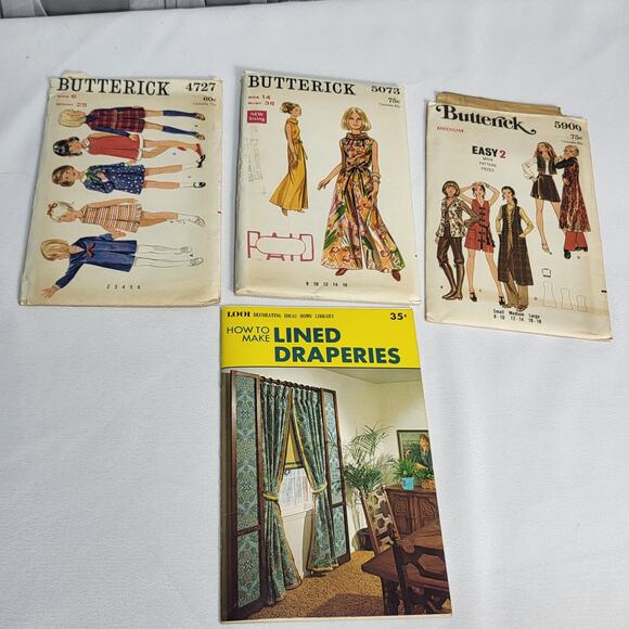 Lot of 34 VTG 1970 Sewing Patterns Mc Call's Simplicity Butterwick Vogue + Box - Picture 5 of 12